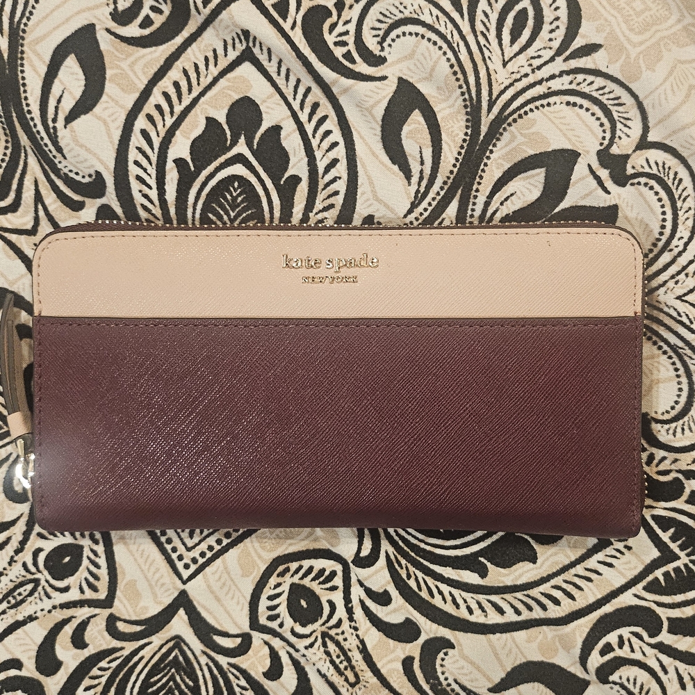 kate spade Women's Burgundy and Tan Wallet